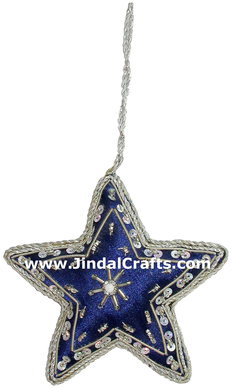 Beaded Ornaments Hand Embroidered Xmas Holiday Gift Art