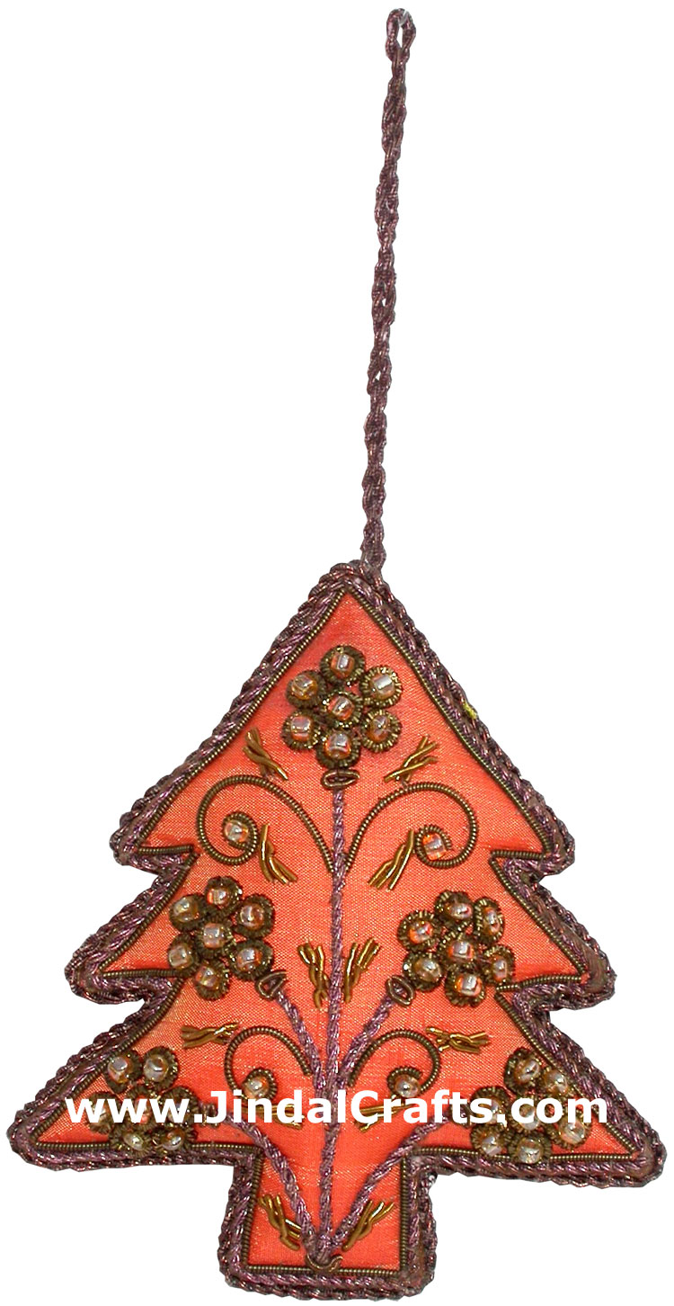Beaded Ornaments Hand Embroidered Xmas Holiday Gift Art