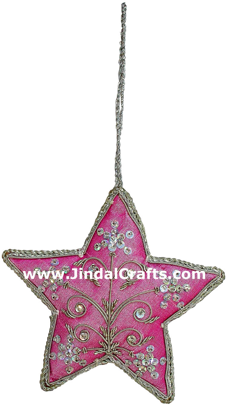 Beaded Ornaments Hand Embroidered Xmas Holiday Gift Art