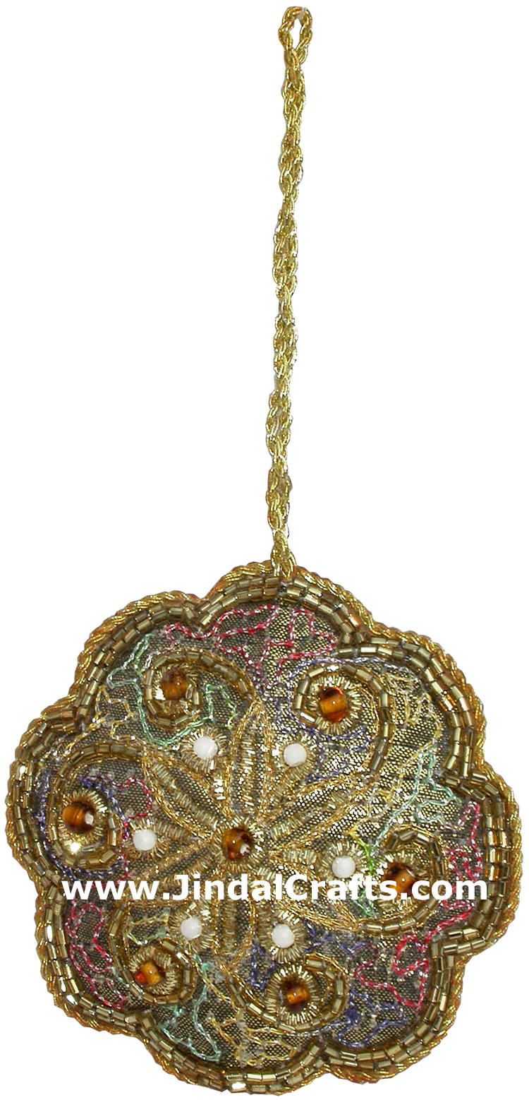 Beadwork Cotton Ornaments Christmas Handcrafted India