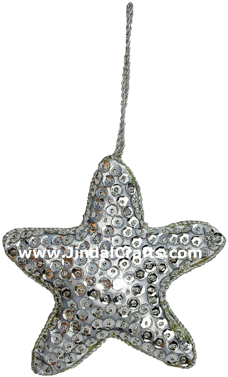 Beaded Ornaments Hand Embroidered Xmas Holiday Gift Art