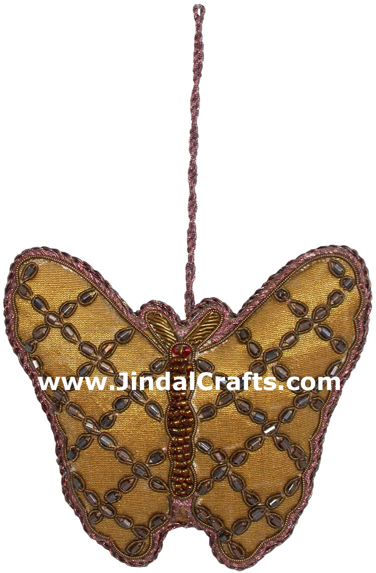 Beaded Ornaments Hand Embroidered Xmas Holiday Gift Art