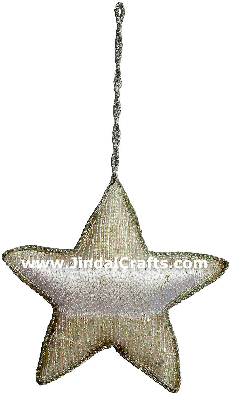 Beaded Ornaments Hand Embroidered Xmas Holiday Gift Art