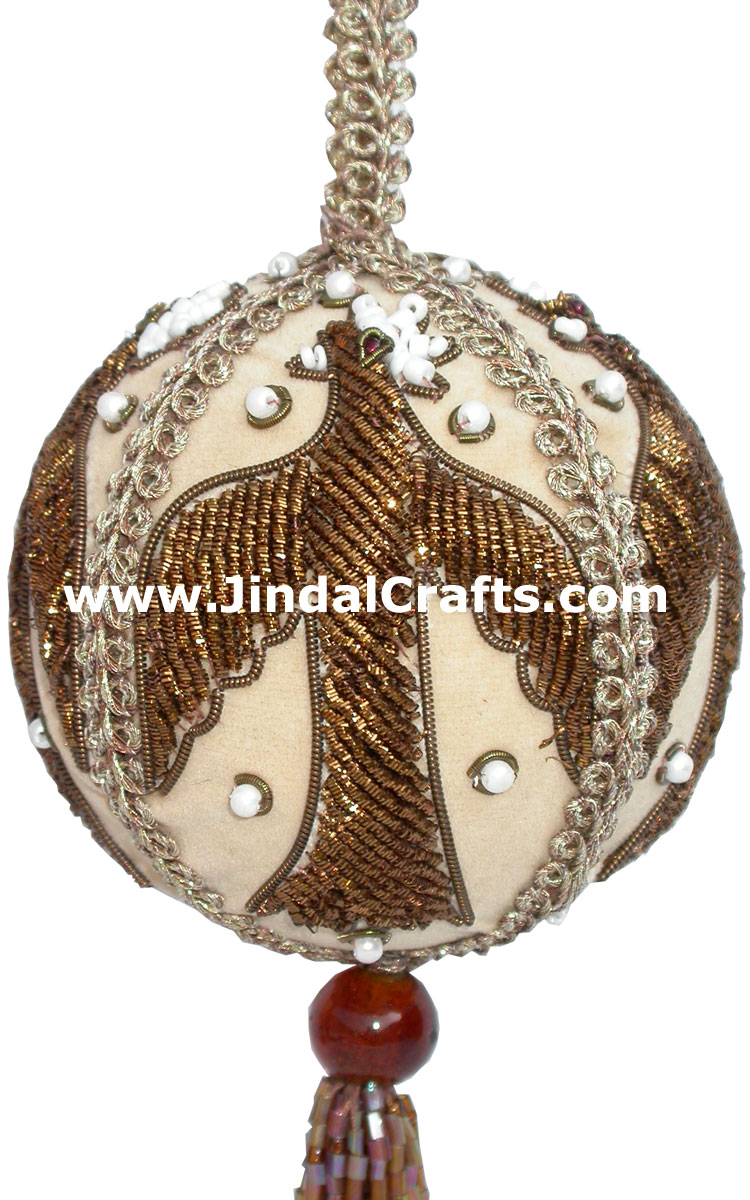 Beaded Ornaments Hand Embroidered Xmas Holiday Gift Art
