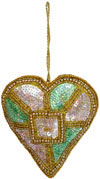 Beaded Ornaments Hand Embroidered Xmas Holiday Gift Art