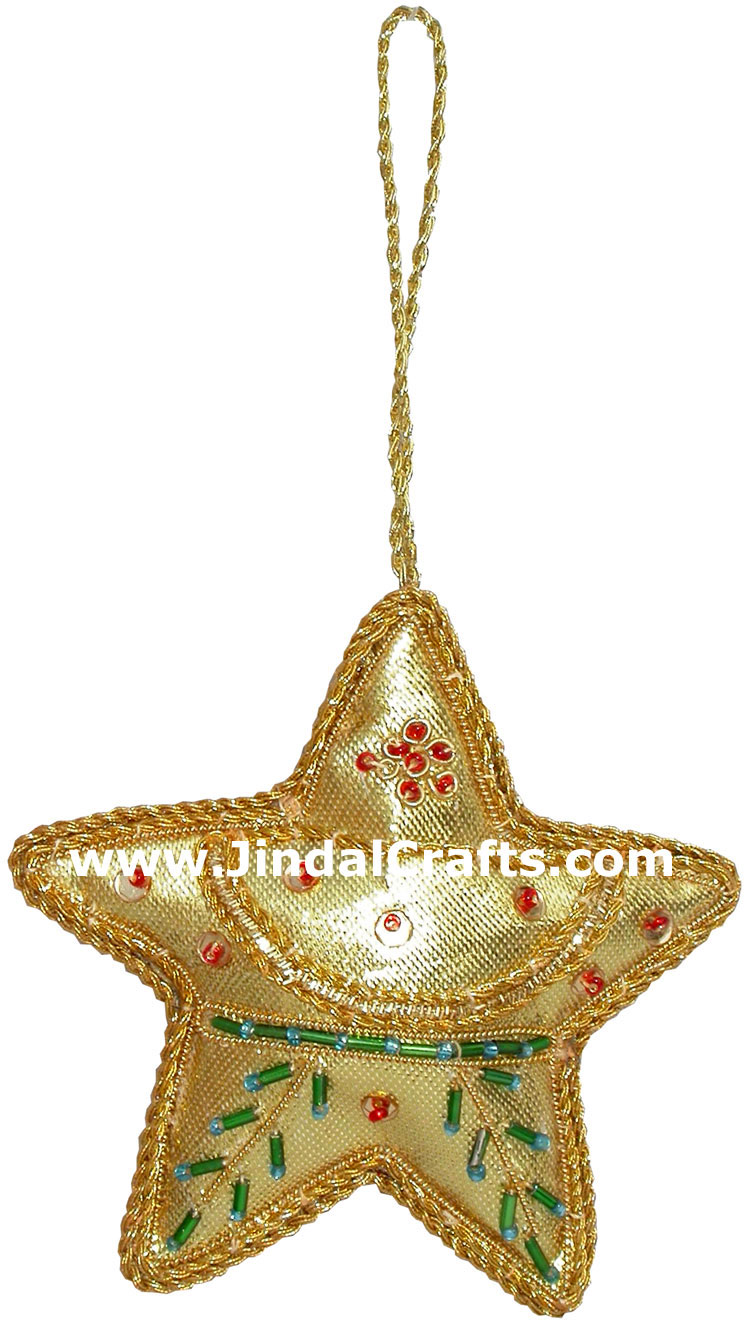 Beadwork Cotton Ornaments Christmas Handcrafted India