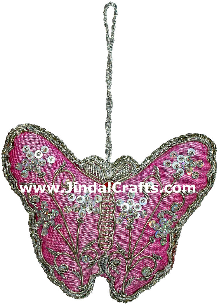 Beaded Ornaments Hand Embroidered Xmas Holiday Gift Art