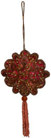 Beaded Ornaments Hand Embroidered Xmas Holiday Gift Art