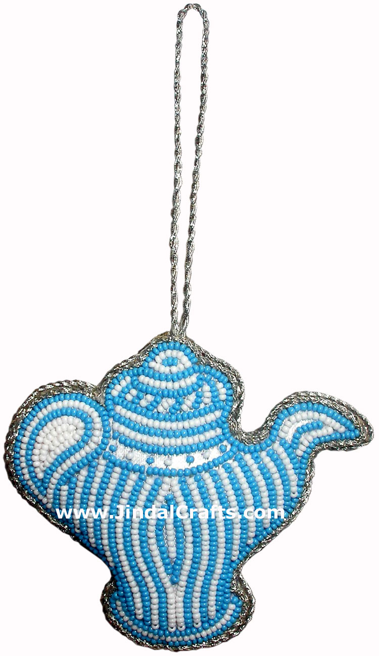 Hand Embroidered Beaded Zari Zardozi Christmas Ornaments Holiday Decoration Art