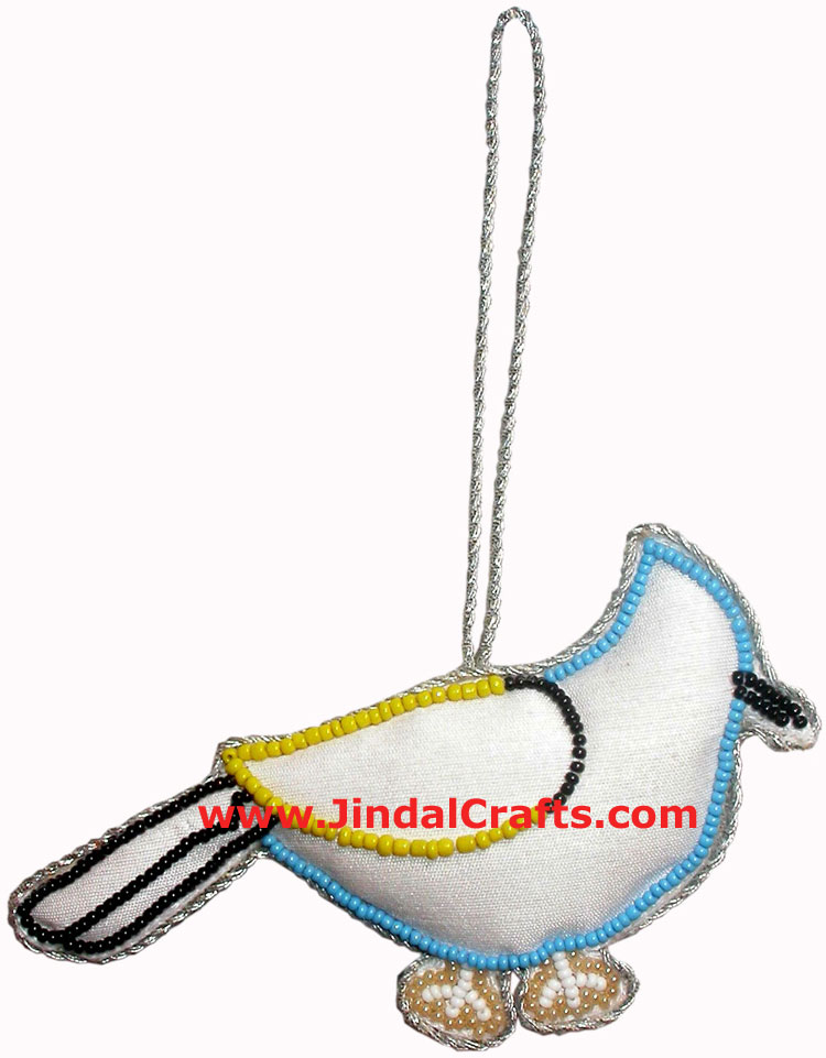 Hand Embroidered Beaded Zari Zardozi Christmas Ornaments Holiday Decoration Art