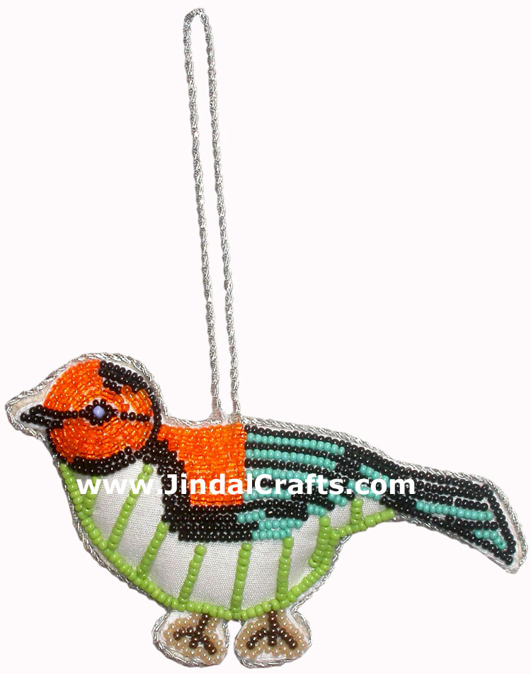 Hand Embroidered Beaded Zari Zardozi Christmas Ornaments Holiday Decoration Art