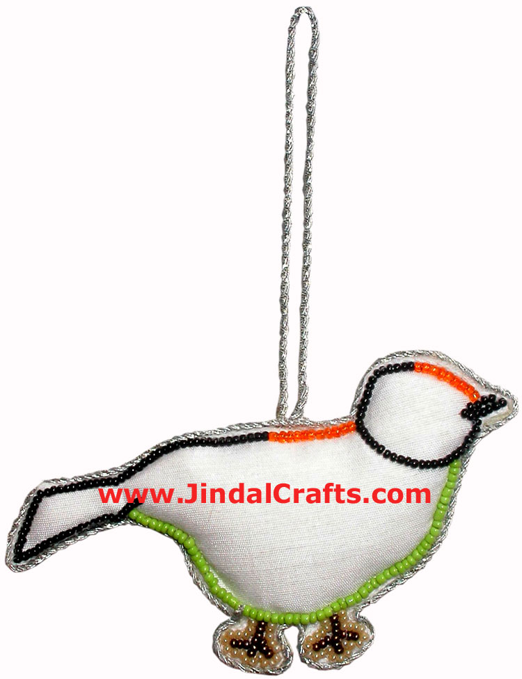 Hand Embroidered Beaded Zari Zardozi Christmas Ornaments Holiday Decoration Art