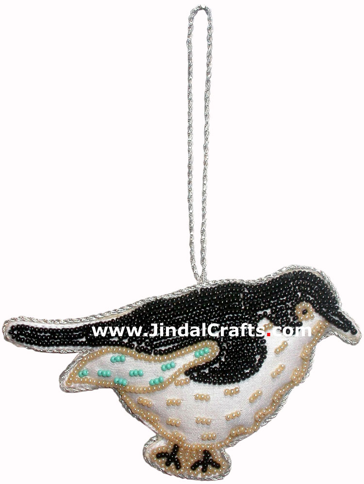Hand Embroidered Beaded Zari Zardozi Christmas Ornaments Holiday Decoration Art