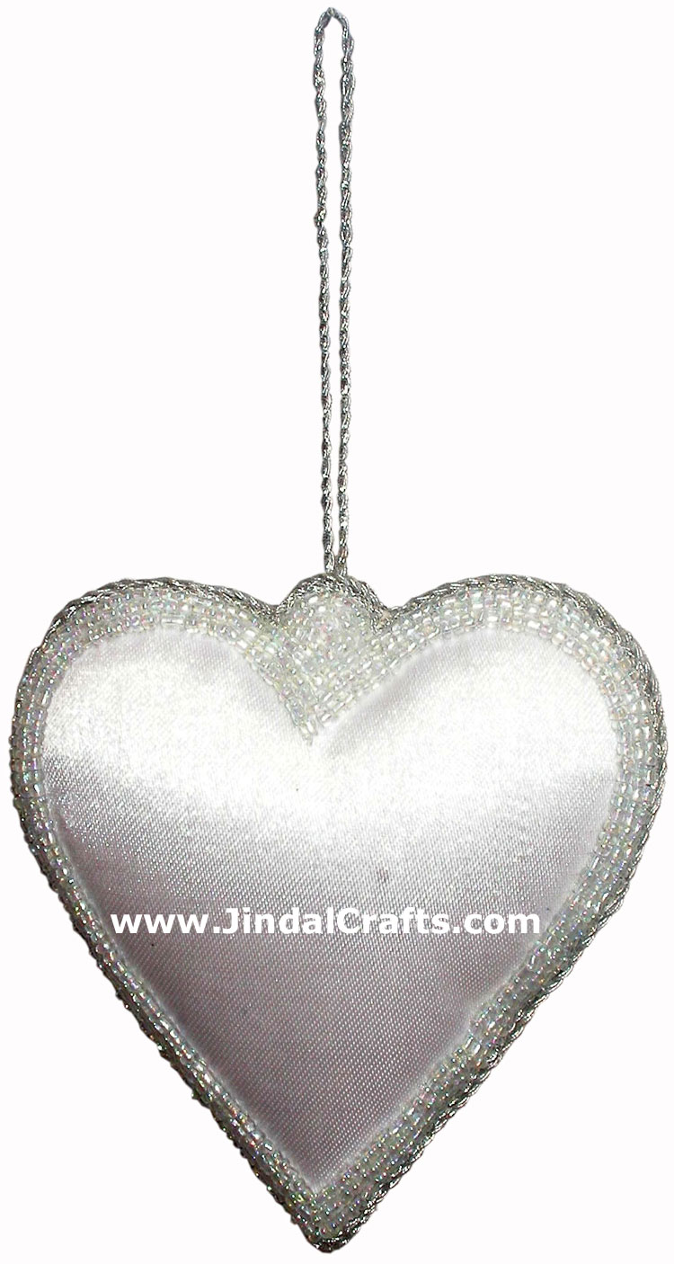 Hand Embroidered Beaded Zari Zardozi Christmas Ornaments Holiday Decoration Art