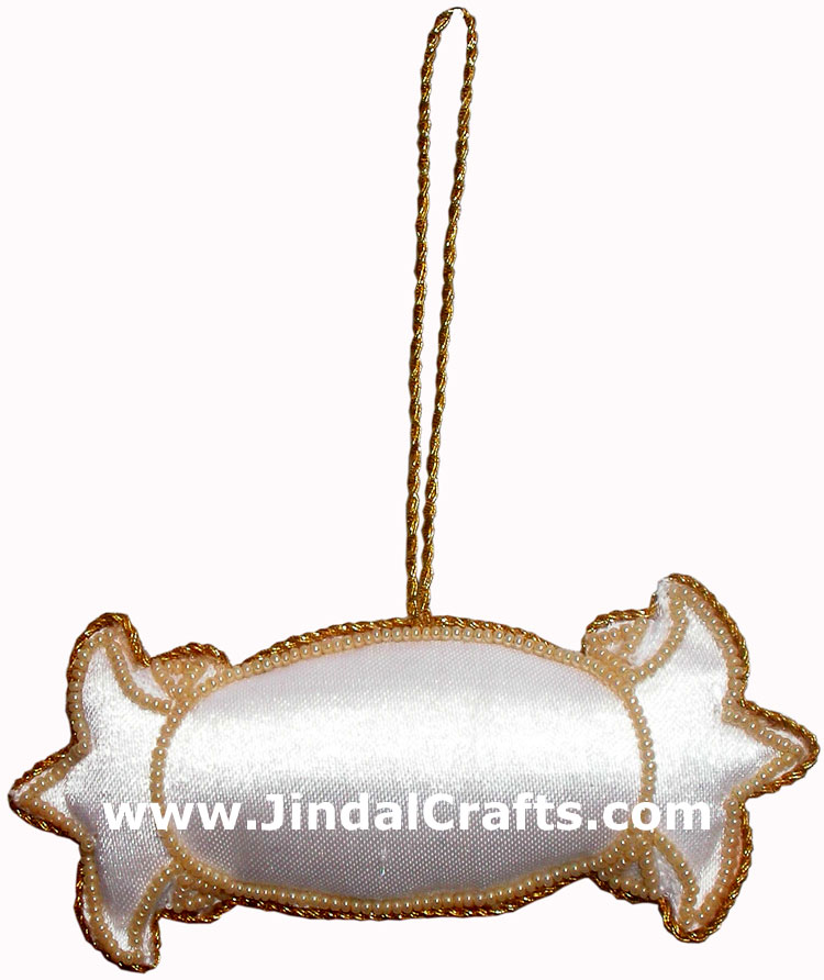 Hand Embroidered Beaded Zari Zardozi Christmas Ornaments Holiday Decoration Art