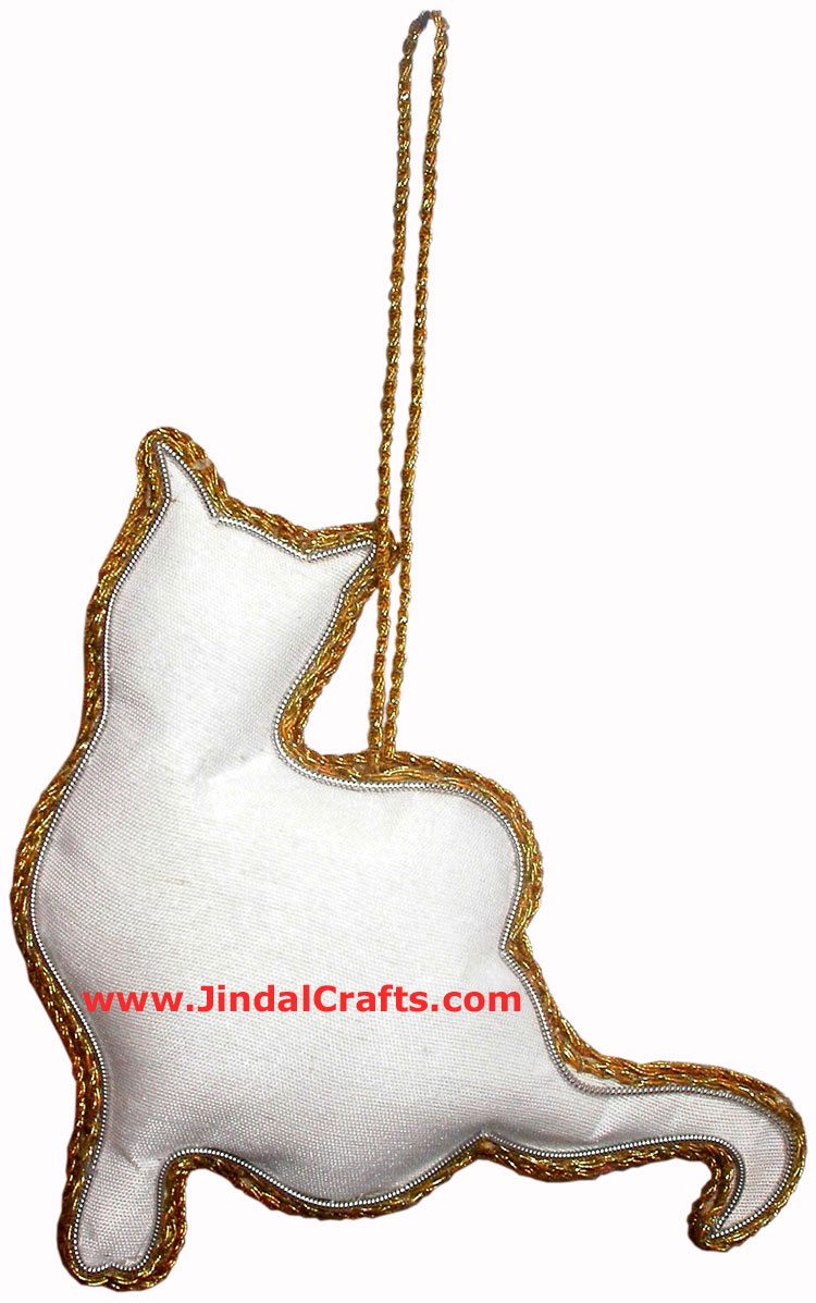 Hand Embroidered Beaded Zari Zardozi Christmas Ornaments Holiday Decoration Art