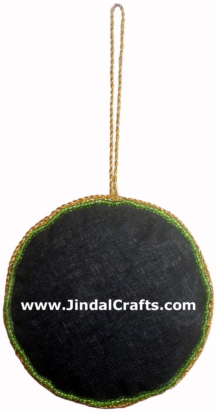Hand Embroidered Beaded Zari Zardozi Christmas Ornaments Holiday Decoration Art