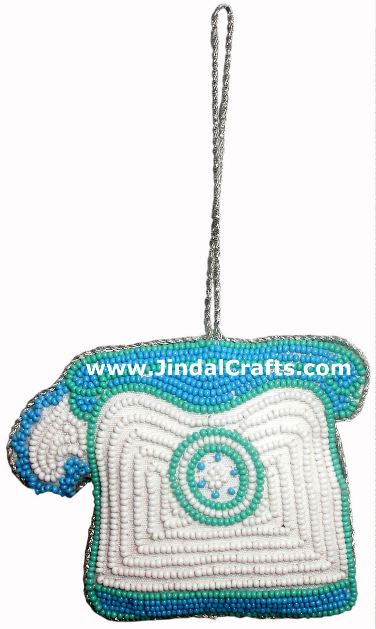 Hand Embroidered Beaded Zari Zardozi Christmas Ornaments Holiday Decoration Art
