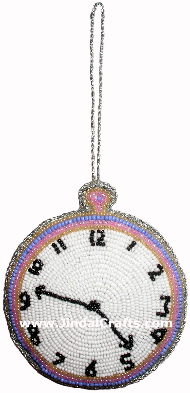 Hand Embroidered Beaded Zari Zardozi Christmas Ornaments Holiday Decoration Art