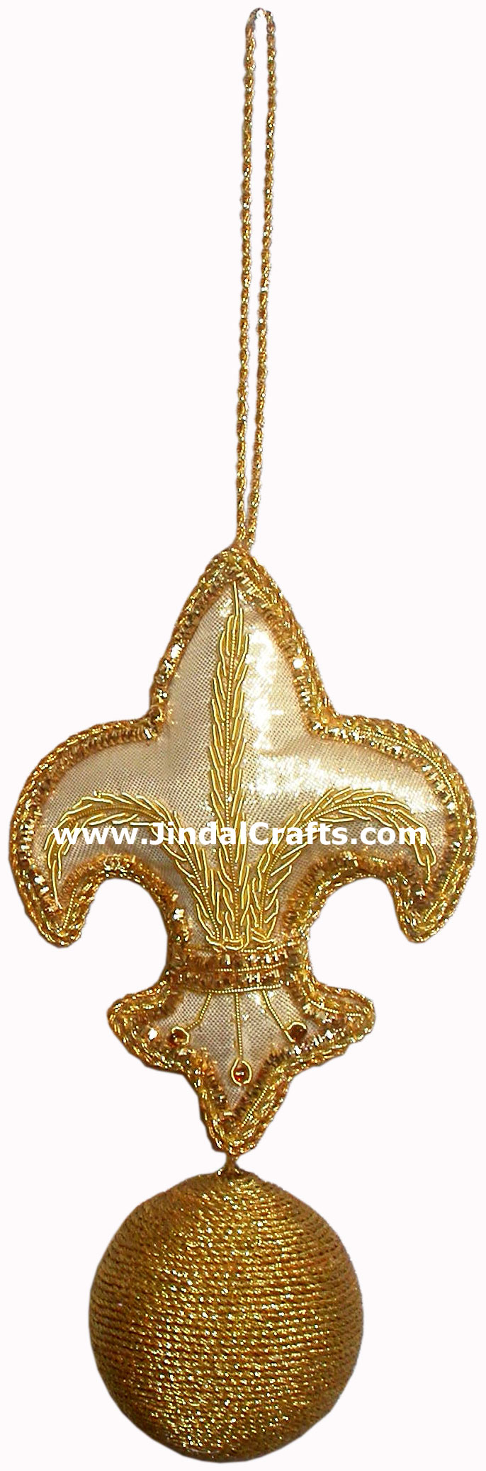 Hand Embroidered Beaded Zari Zardozi Christmas Ornaments Holiday Decoration Art