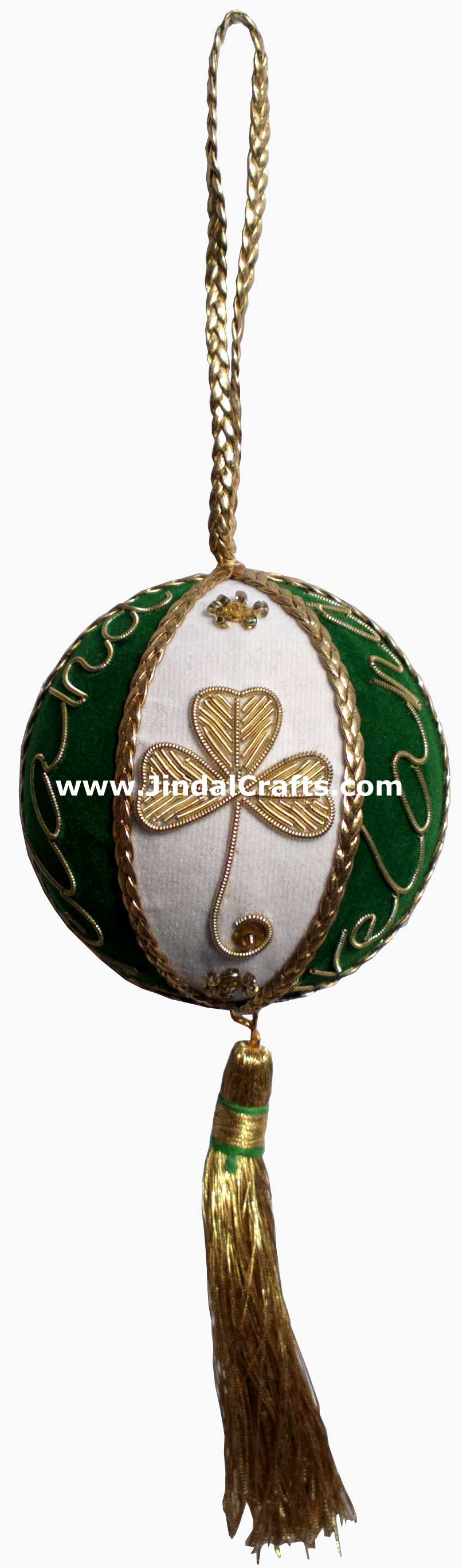 Irish Themed Hand Made Embroidered Christmas Ornaments Xmas Holiday Decorations