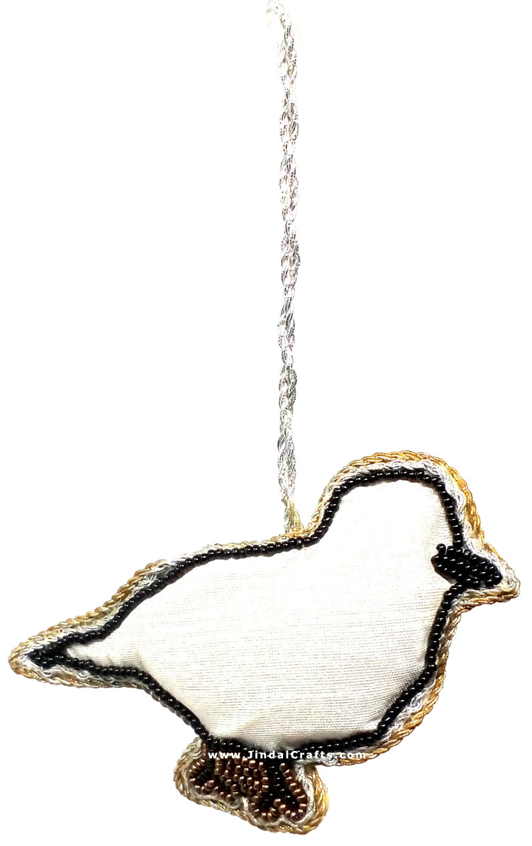 Handmade Embroidered Beaded Hanging Christmas Xmas Ornaments Sparrow India Craft