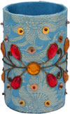 Colourful Hand Embroidered Designer Beaded Pen Holder India Unique Gift Souvenir
