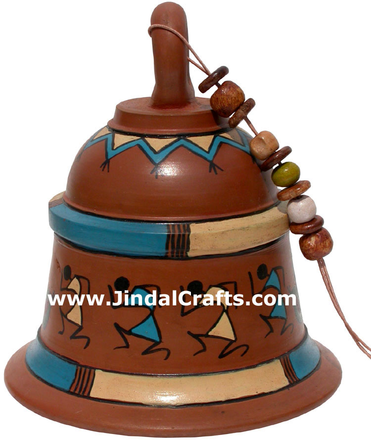 Terracotta Bell Hand made Warli Painting Traditional