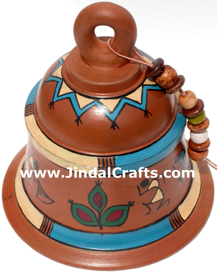 Terracotta Bell Hand made Warli Painting Traditional