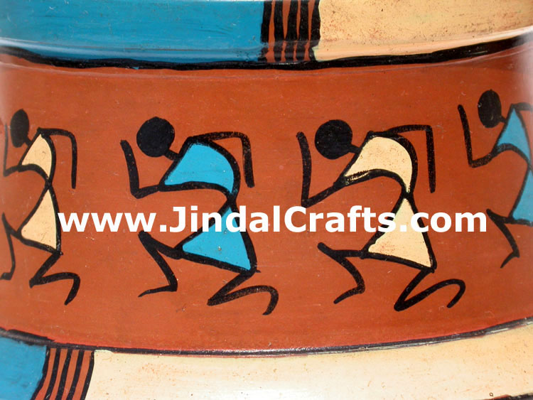 Terracotta Bell Hand made Warli Painting Traditional