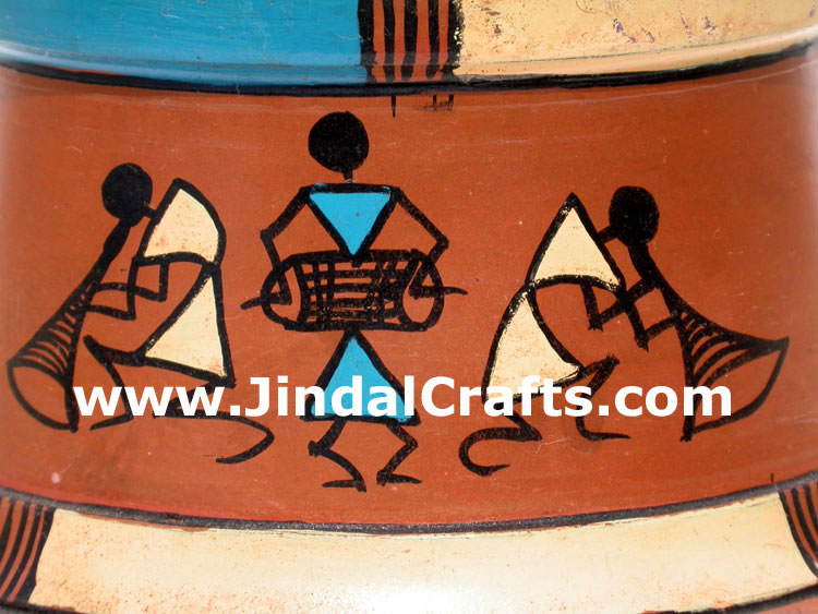Terracotta Bell Hand made Warli Painting Traditional