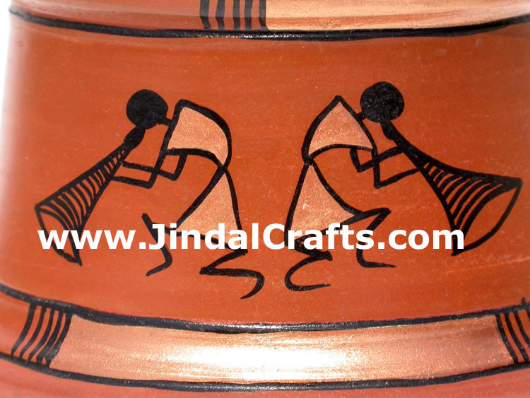 Terracotta Bell - Hand made Warli Painting Traditional