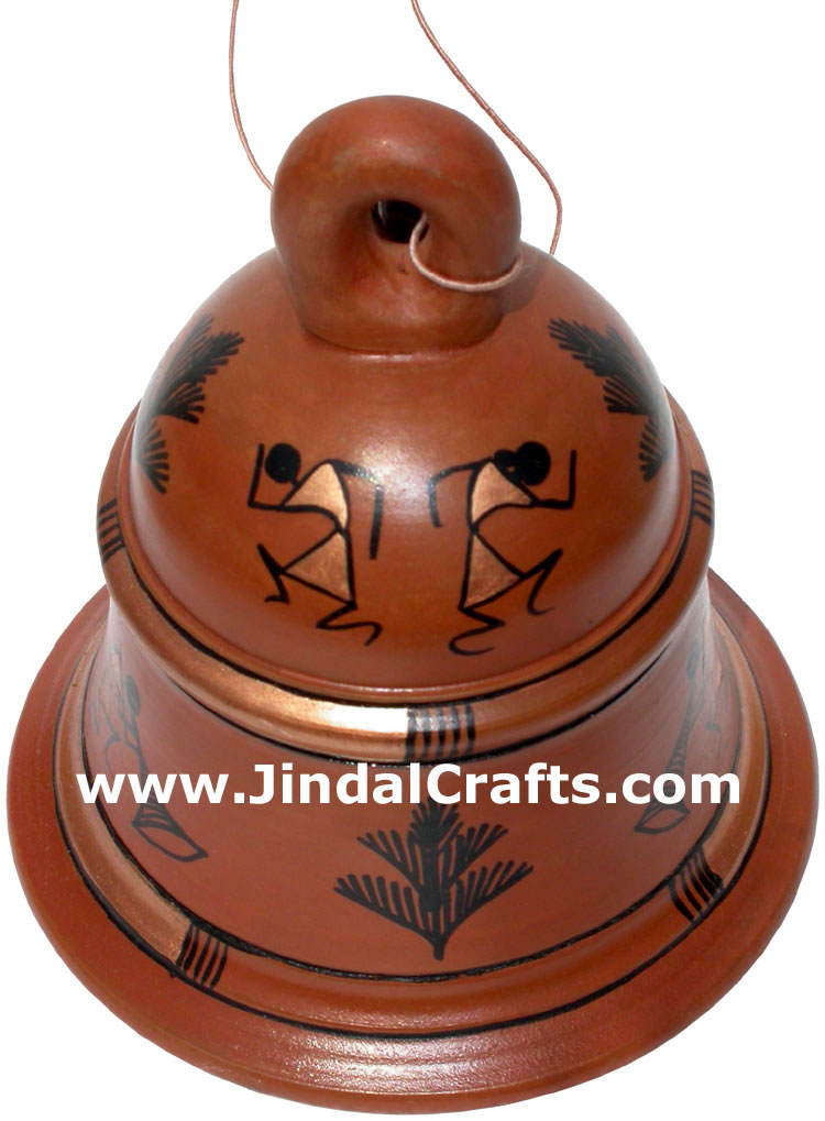 Terracotta Bell - Hand made Warli Painting Traditional