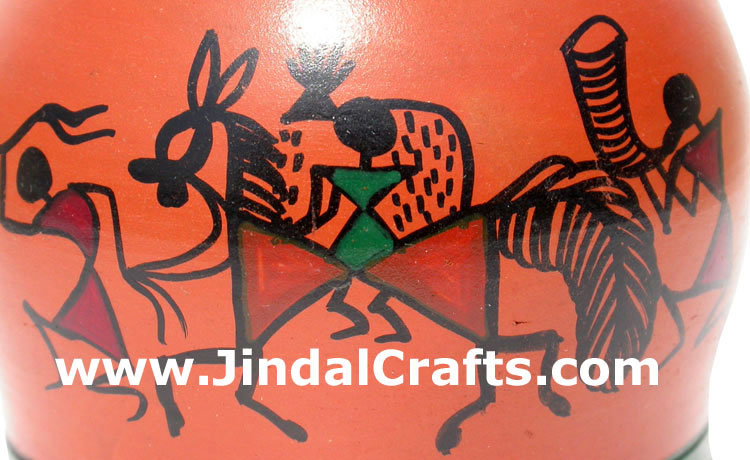 Terracotta Bell - Hand made Warli Painting Traditional