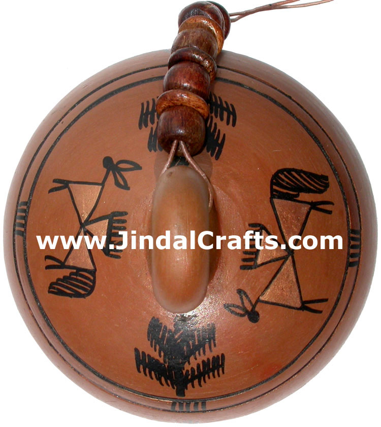 Terracotta Bell - Hand made Warli Painting Traditional