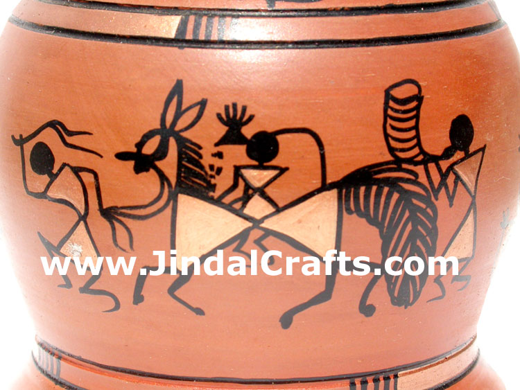 Terracotta Bell - Hand made Warli Painting Traditional
