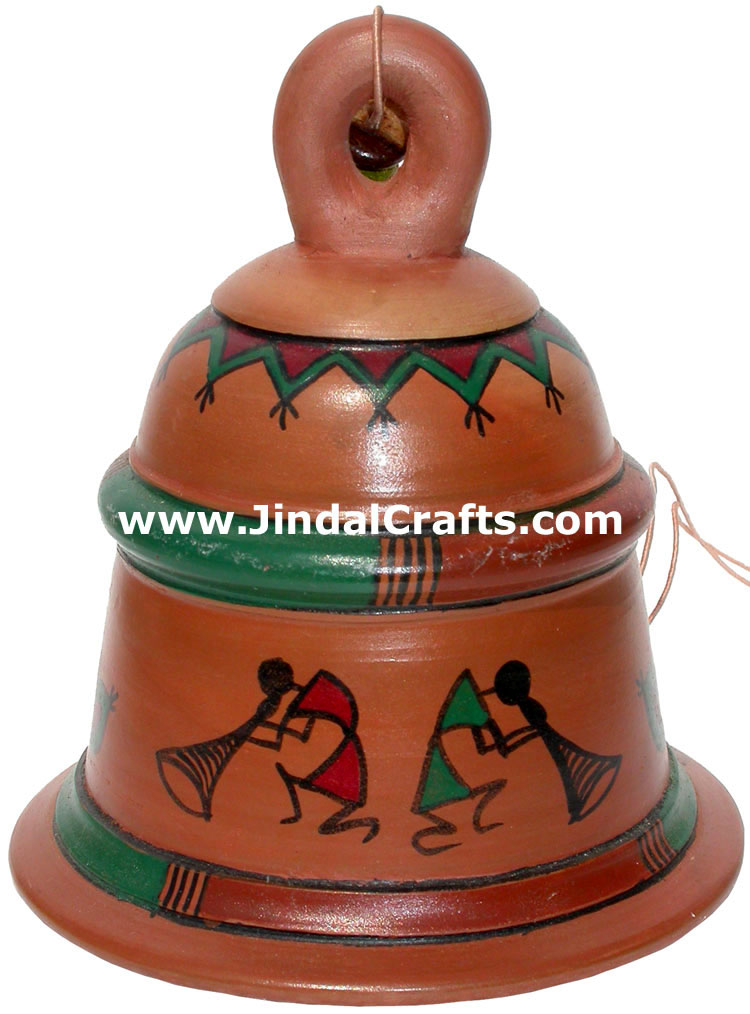 Terracotta Bell - Hand made Warli Painting Traditional