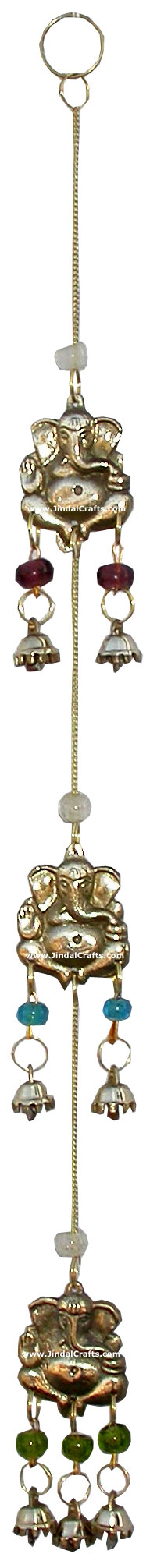 Brass Wind Chimes Handmade Home Decoration India Ganesh
