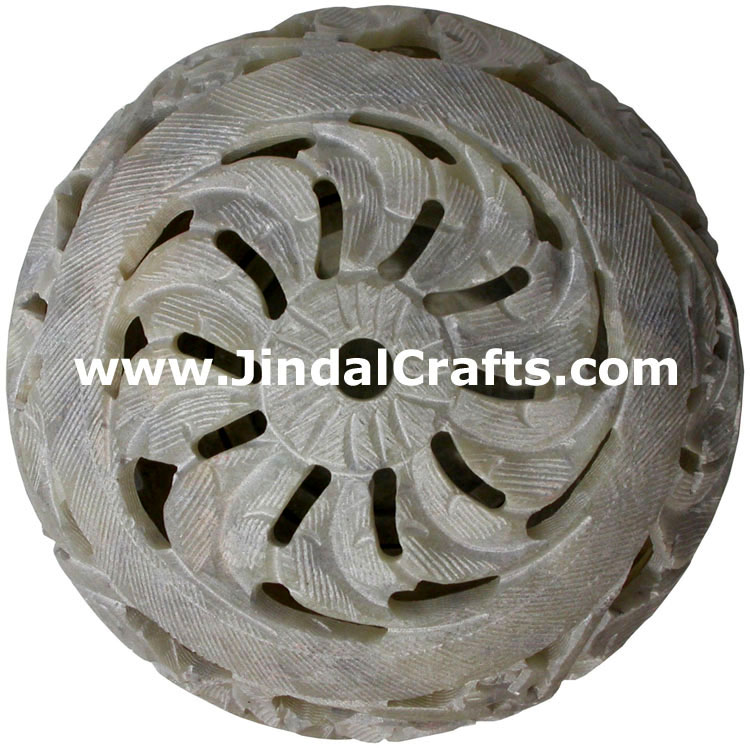 Soapstone Candle Holder Indian Hand Carving Jaali Art