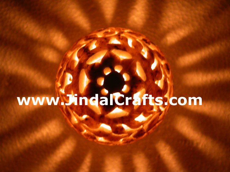 Soapstone Candle Holder Indian Hand Carving Jaali Art