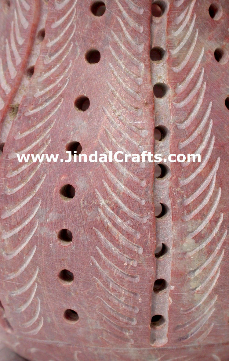 Soapstone Candle Holder Indian Hand Carving Jaali Art