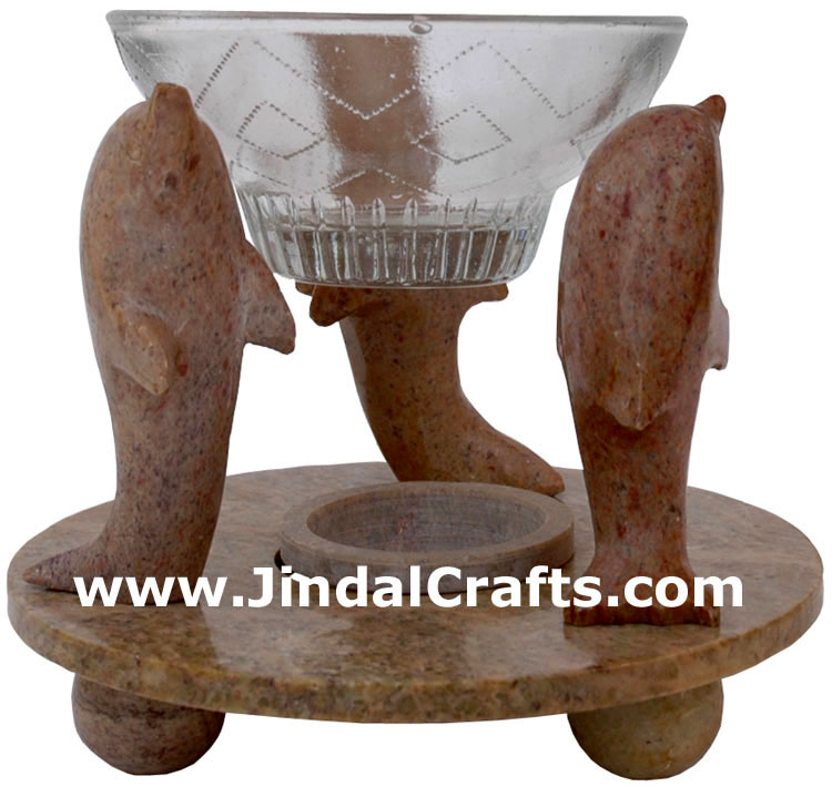 Soapstone Tart Burner Indian Hand Marble Carving Art