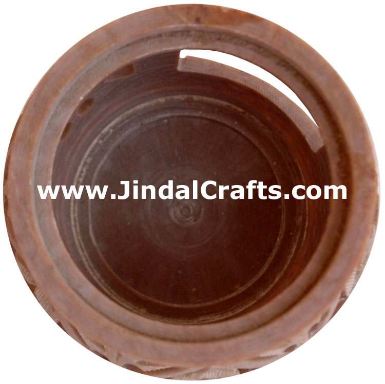 Soapstone Candle Holder Indian Hand Carving Jaali Art