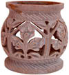 Soapstone Candle Holder Indian Hand Carving Jaali Art