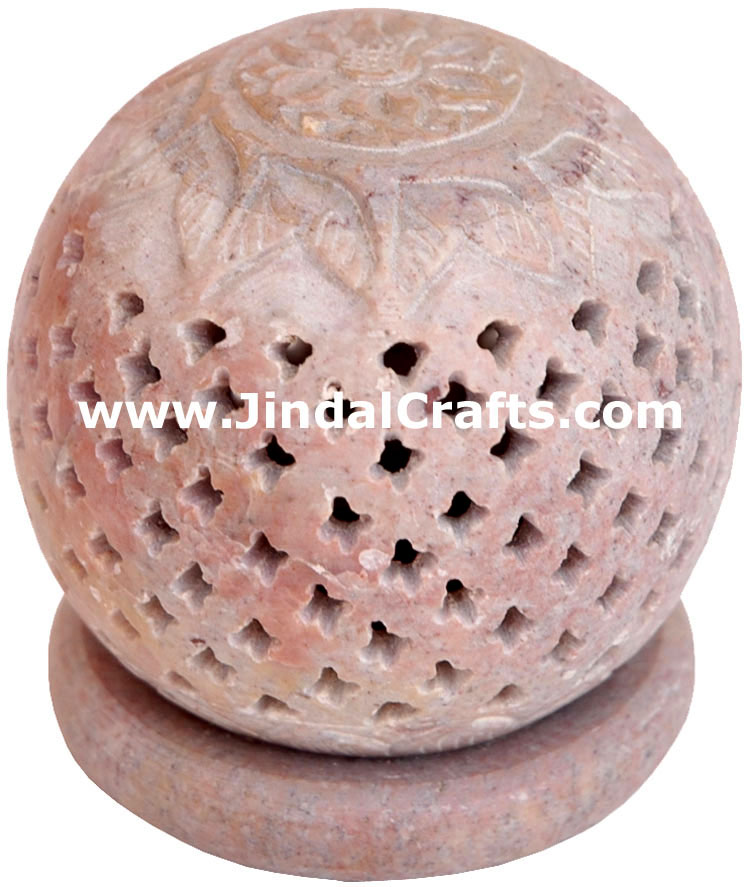 Soapstone Candle Holder Indian Hand Carving Jaali Art