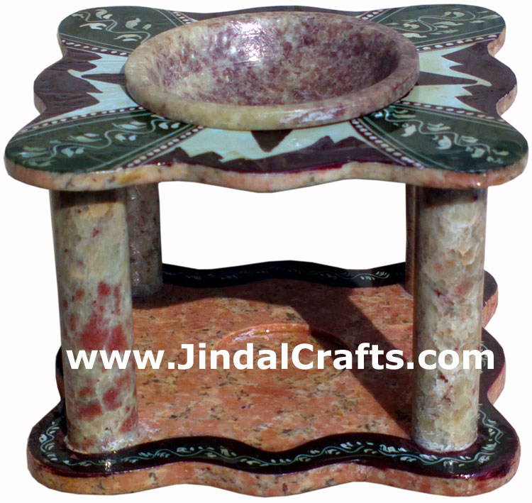 Hand Made Hand Painted Stone Oil Burner Indian Handicrafts Aroma Artifact Crafts