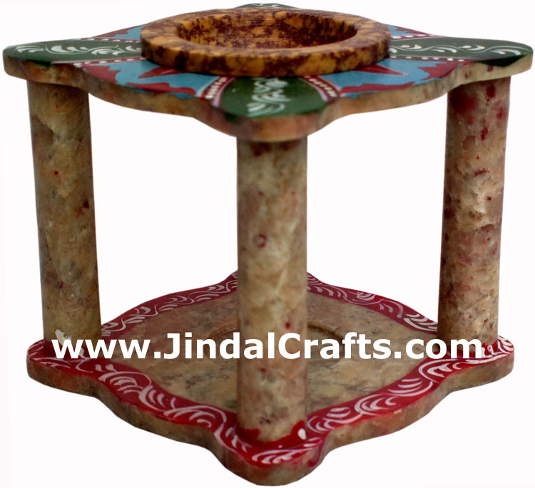 Hand Made Hand Painted Stone Oil Burner Indian Handicrafts Aroma Artifact Crafts