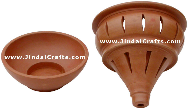 Handmade Terracotta Candle / Aroma Holder Indian Art