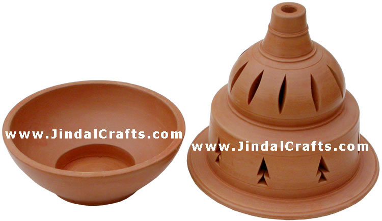 Handmade Terracotta Candle / Aroma Holder Indian Art