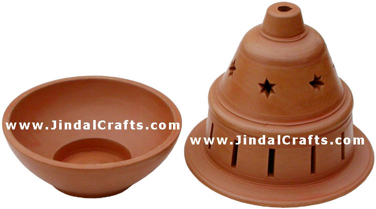 Handmade Terracotta Candle / Aroma Holder Indian Art